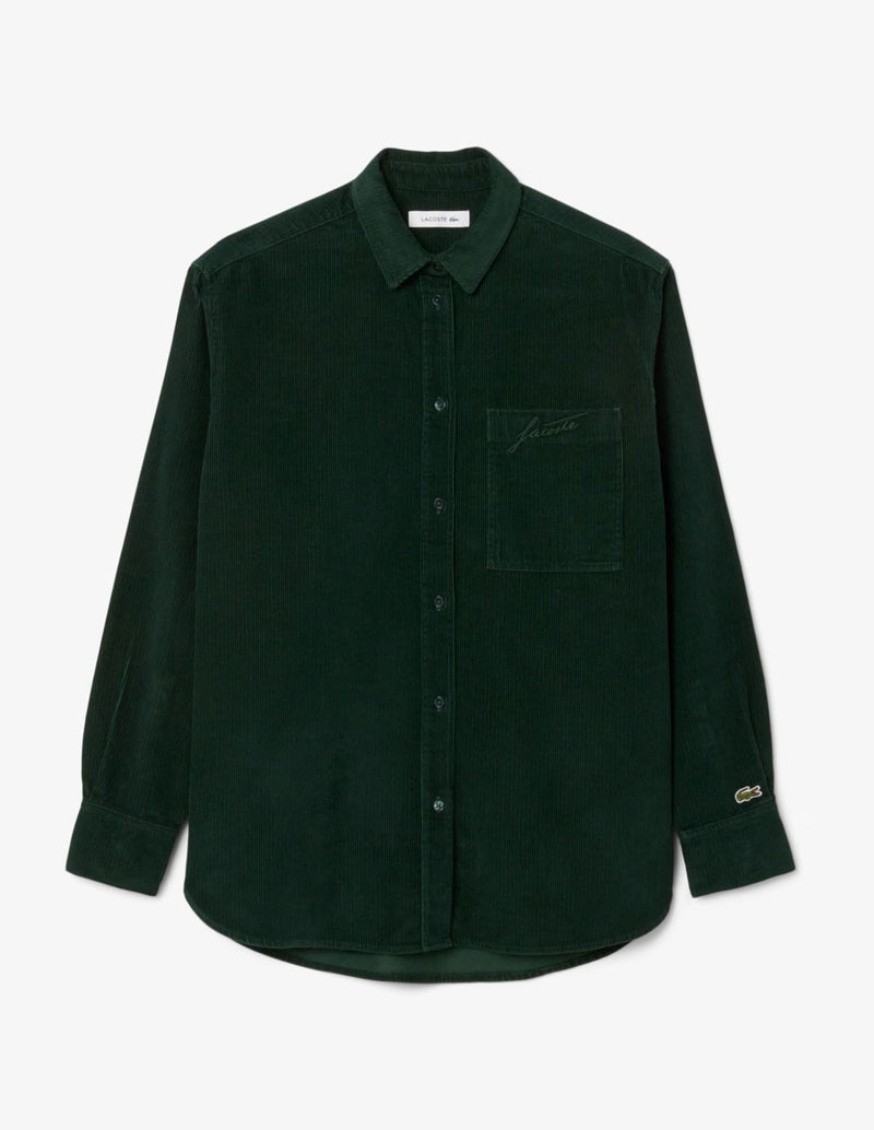 Sobrecamisa Lacoste de Pana Verde Mujer