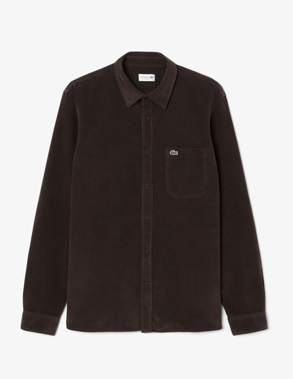 Camisa Lacoste de Pana Marrón Hombre