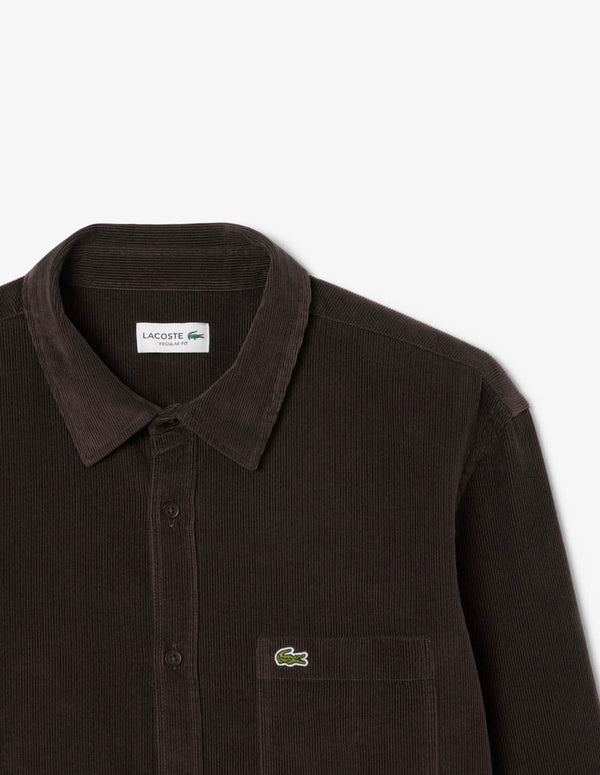 Camisa Lacoste de Pana Marrón Hombre