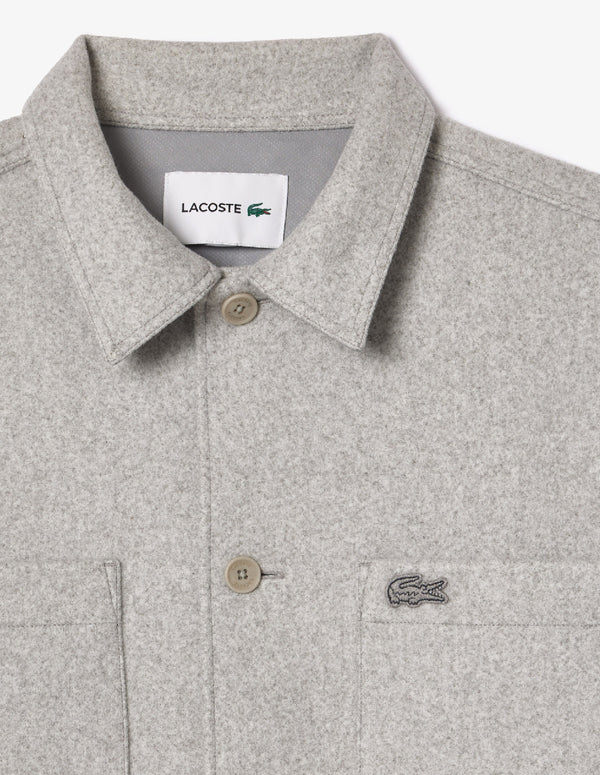 Chaqueta Lacoste de Franela Gris Hombre