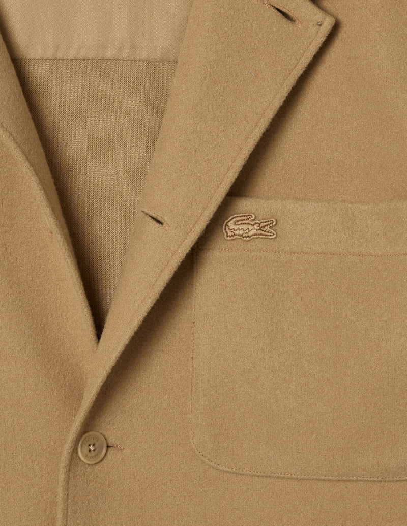 Chaqueta Lacoste de Franela Beige Hombre