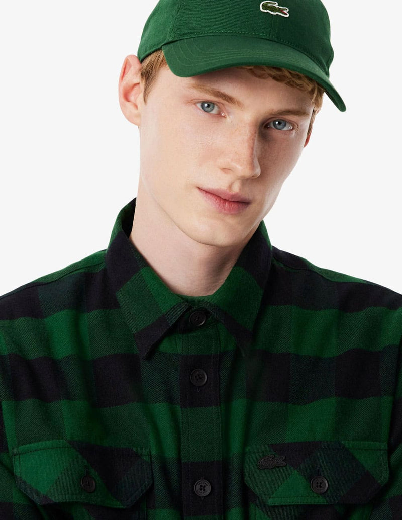 Sobrecamisa Lacoste Oversized de Cuadros Verde Hombre