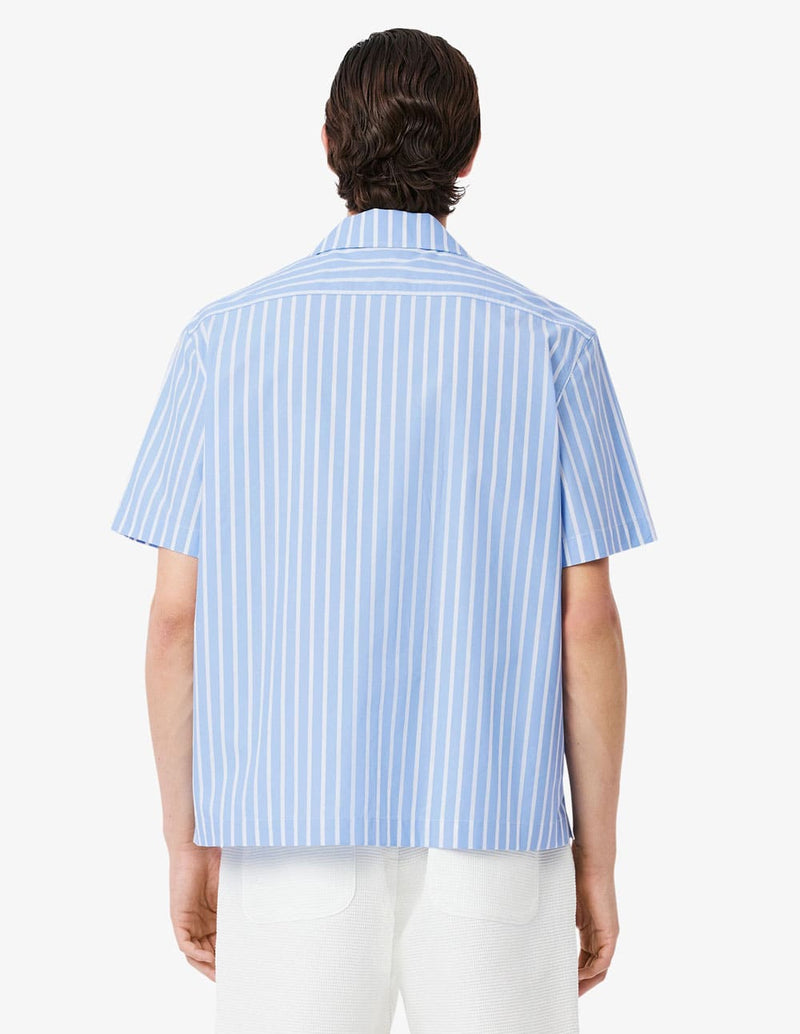 Camisa Lacoste de Rayas Azul Hombre