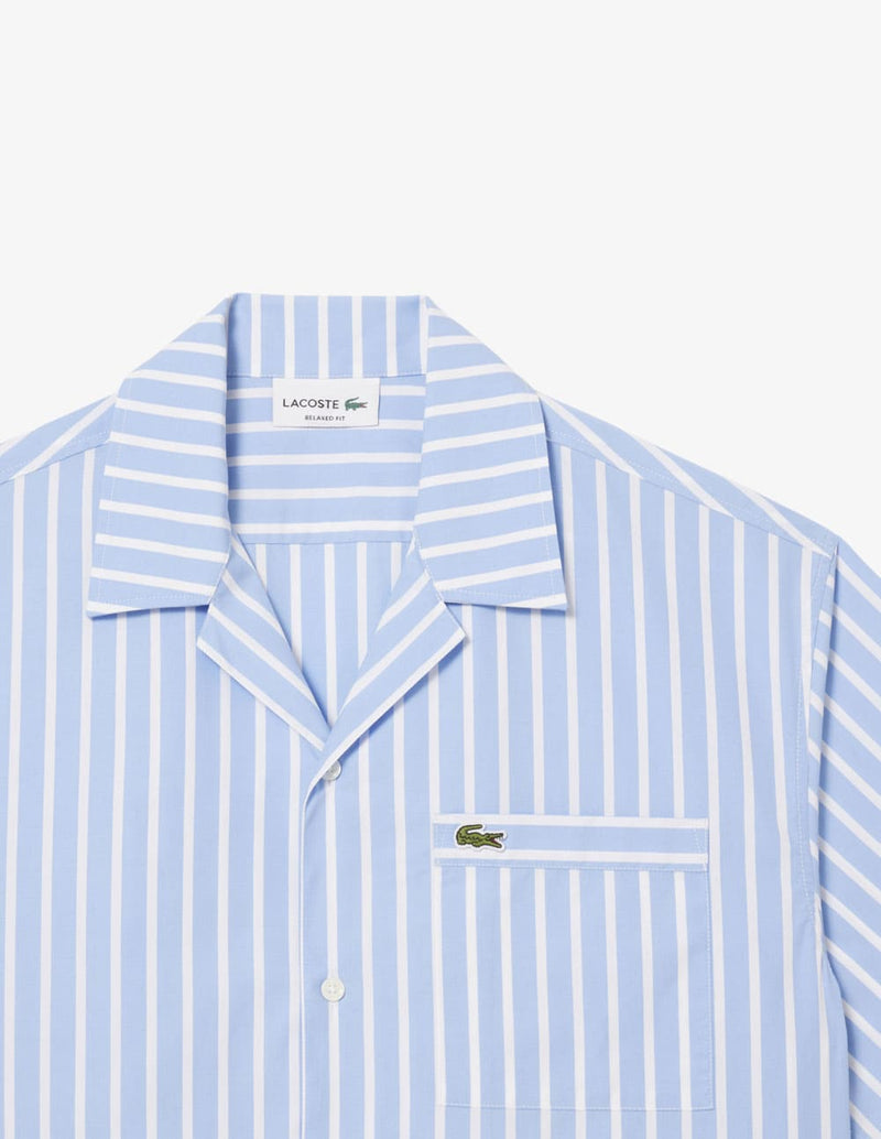 Camisa Lacoste de Rayas Azul Hombre