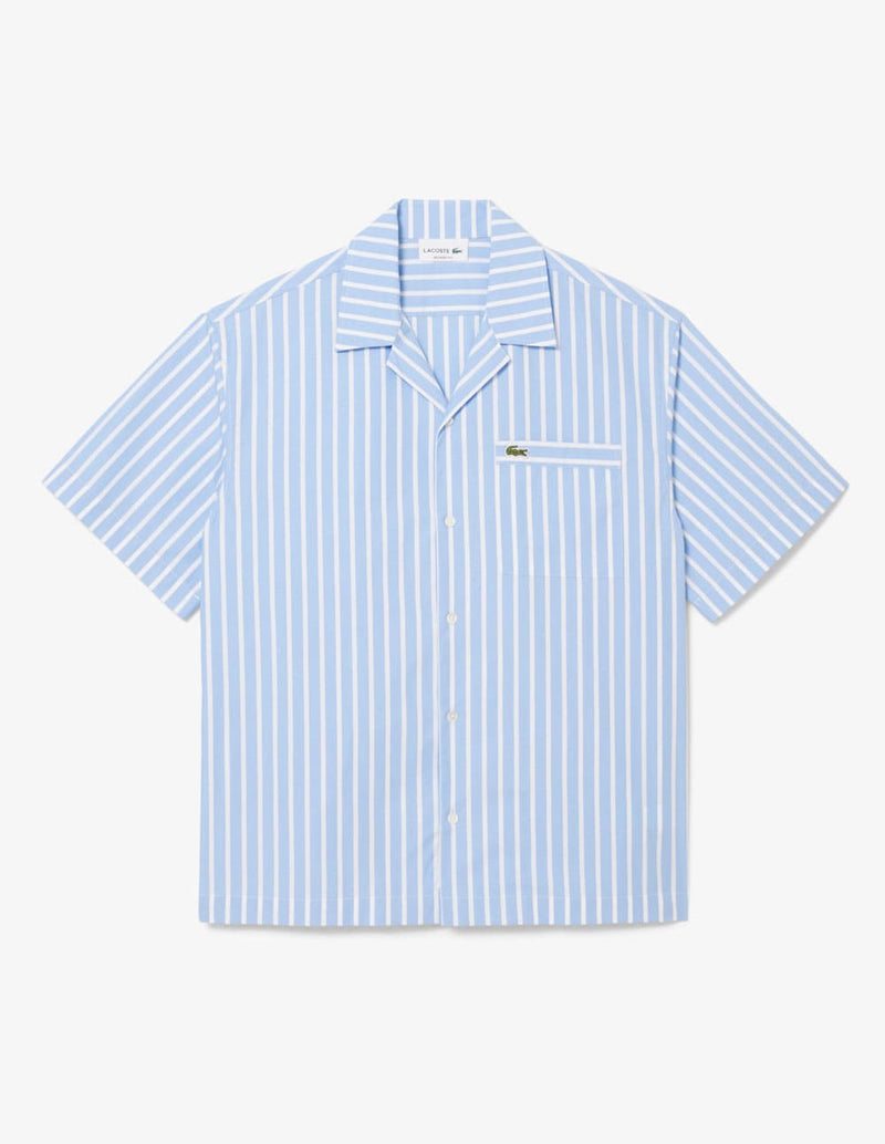 Camisa Lacoste de Rayas Azul Hombre