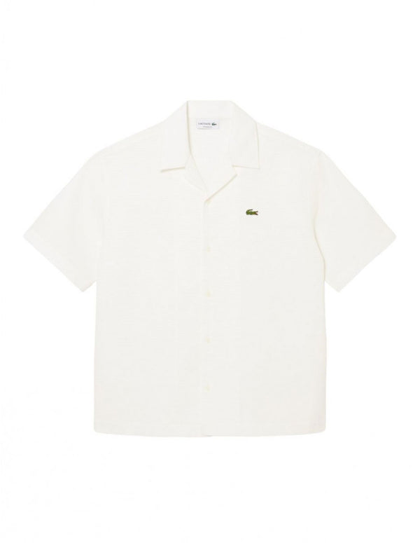 Camisa Lacoste con Logo Beige Hombre