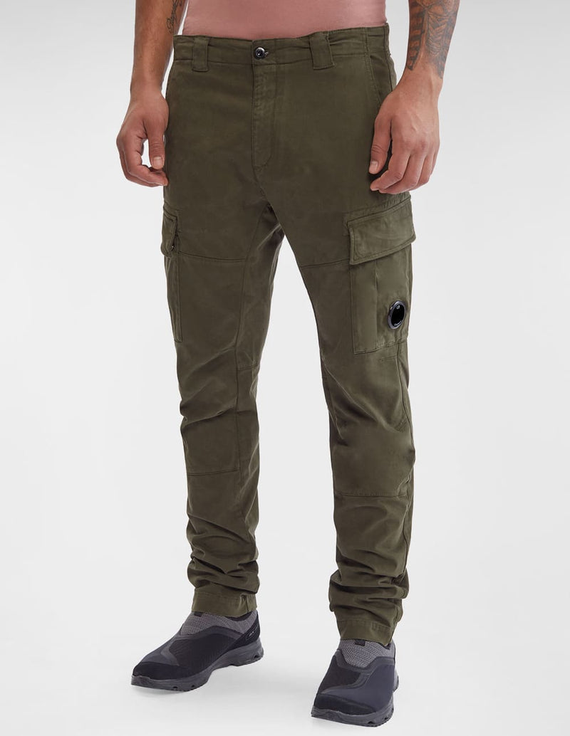 Pantalón Cargo C.P. Company Stretch Sateen Ergonomic Fit Verde Hombre