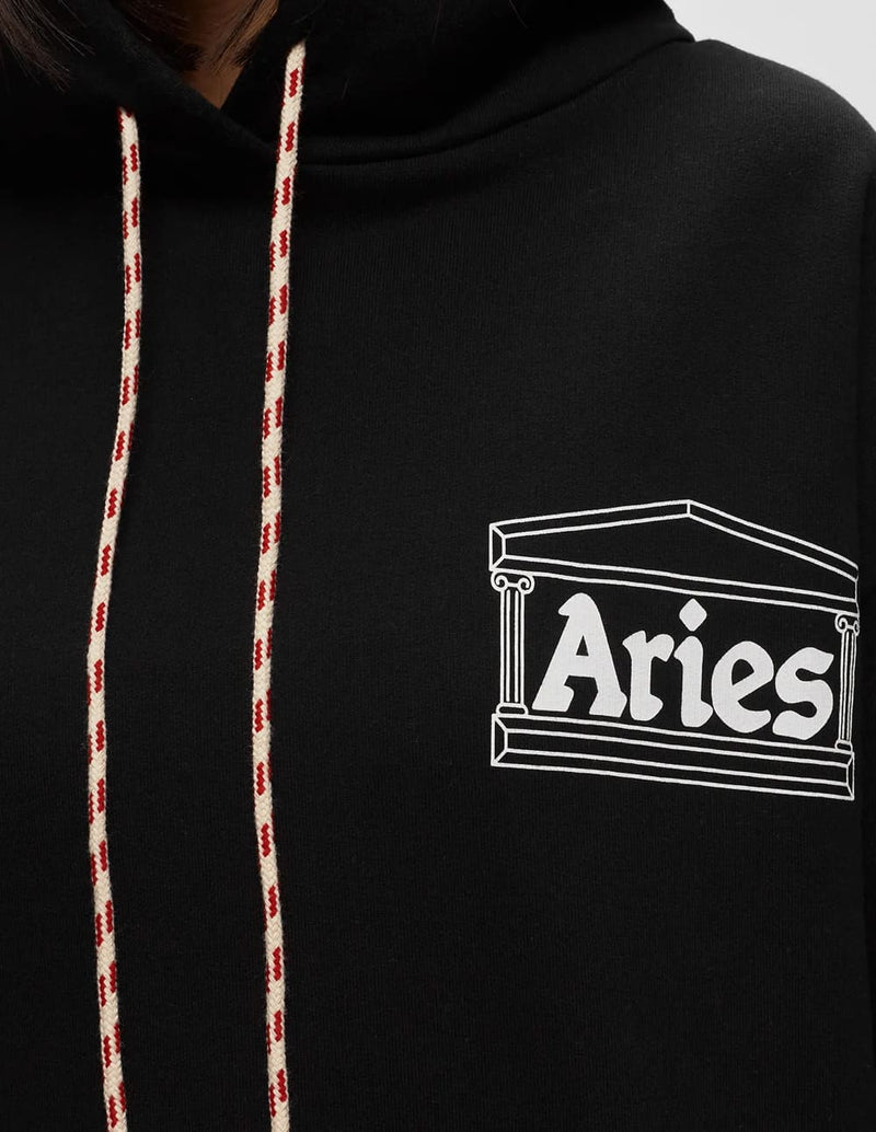 Sudadera con Capucha Aries Column Negra Unisex