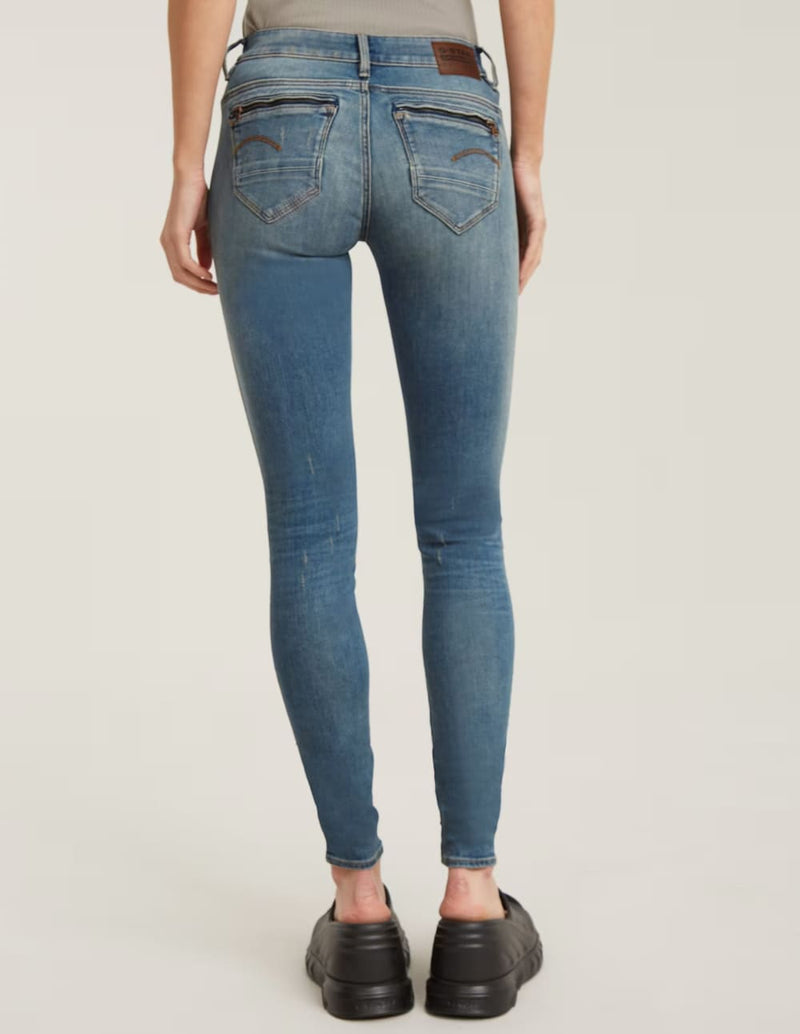 Pantalón Vaquero G-Star Midge Zip Skinny Azul Mujer