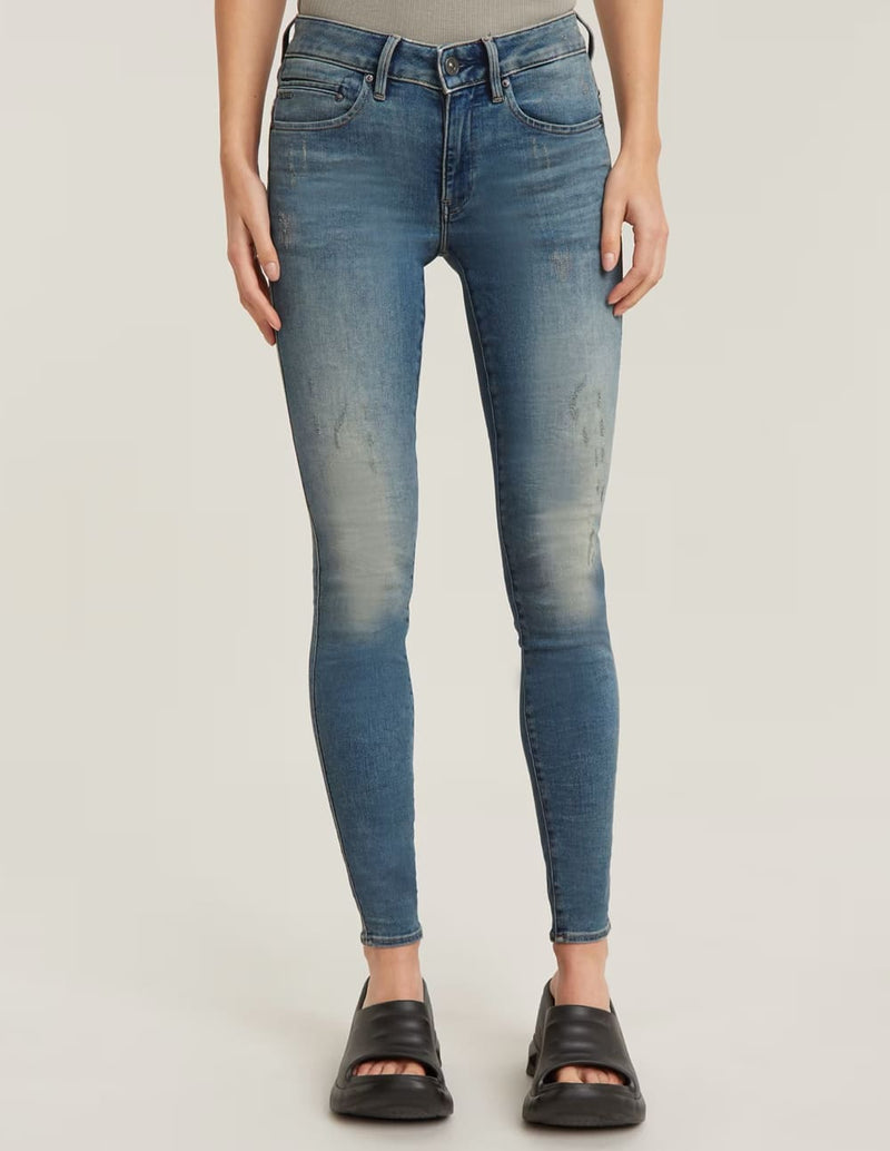 Pantalón Vaquero G-Star Midge Zip Skinny Azul Mujer