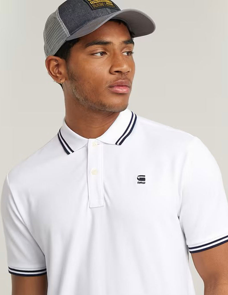 Polo G-Star Dunda Slim Stripe Blanco hombre