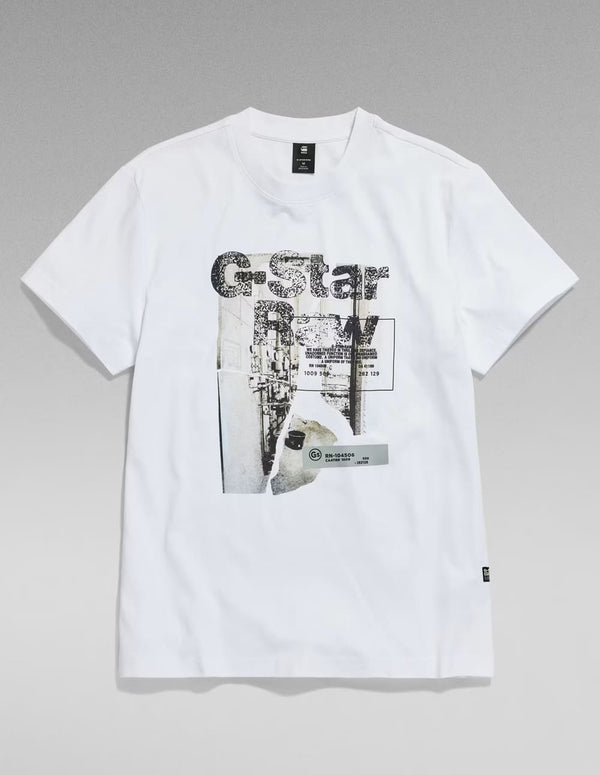 Camiseta G-Star HQ Print Blanca Hombre