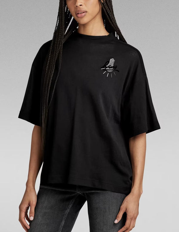 Camiseta G-Star Graphic Loose Negra Mujer