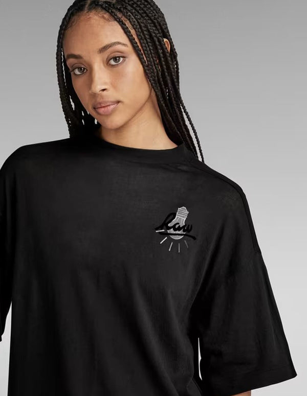 Camiseta G-Star Graphic Loose Negra Mujer