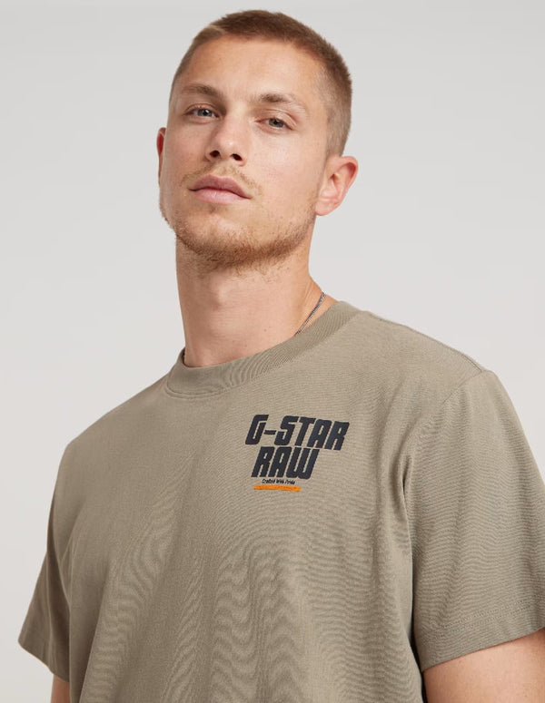 Camiseta G-Star Engine Back Graphic Loose Marrón Hombre