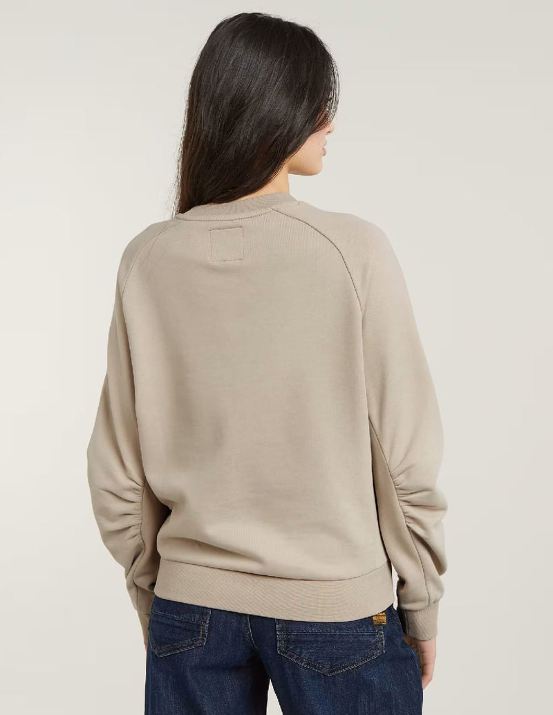 Sudadera G-Star Sleeve Construction Beige Mujer