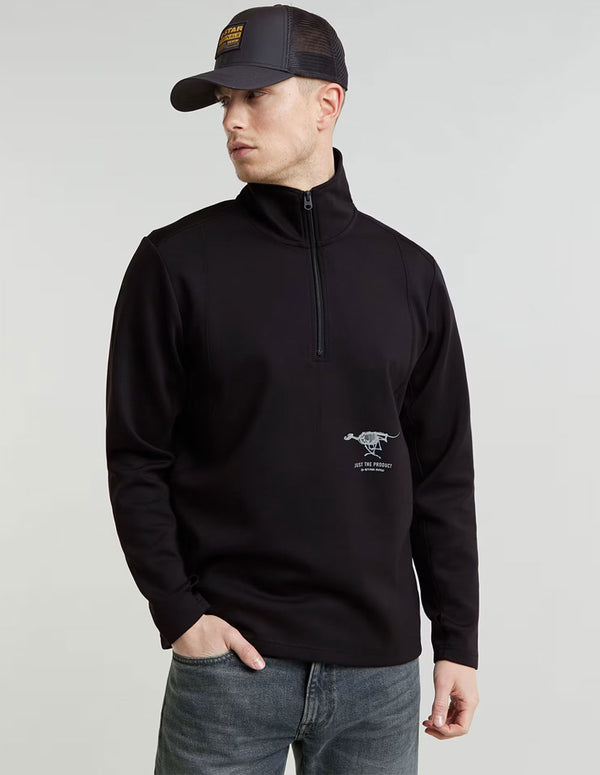 Camiseta G-Star Motion Half Zip Tweeter Negra Hombre