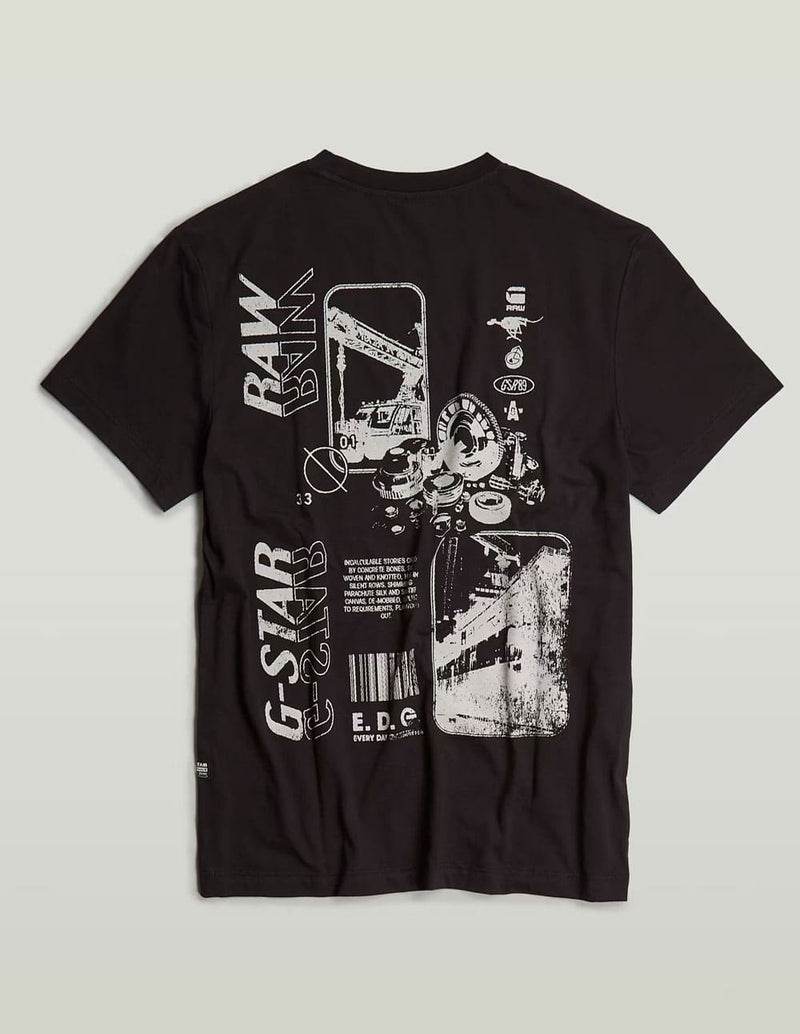 Camiseta G-Star Poster Back Graphic Negra Hombre