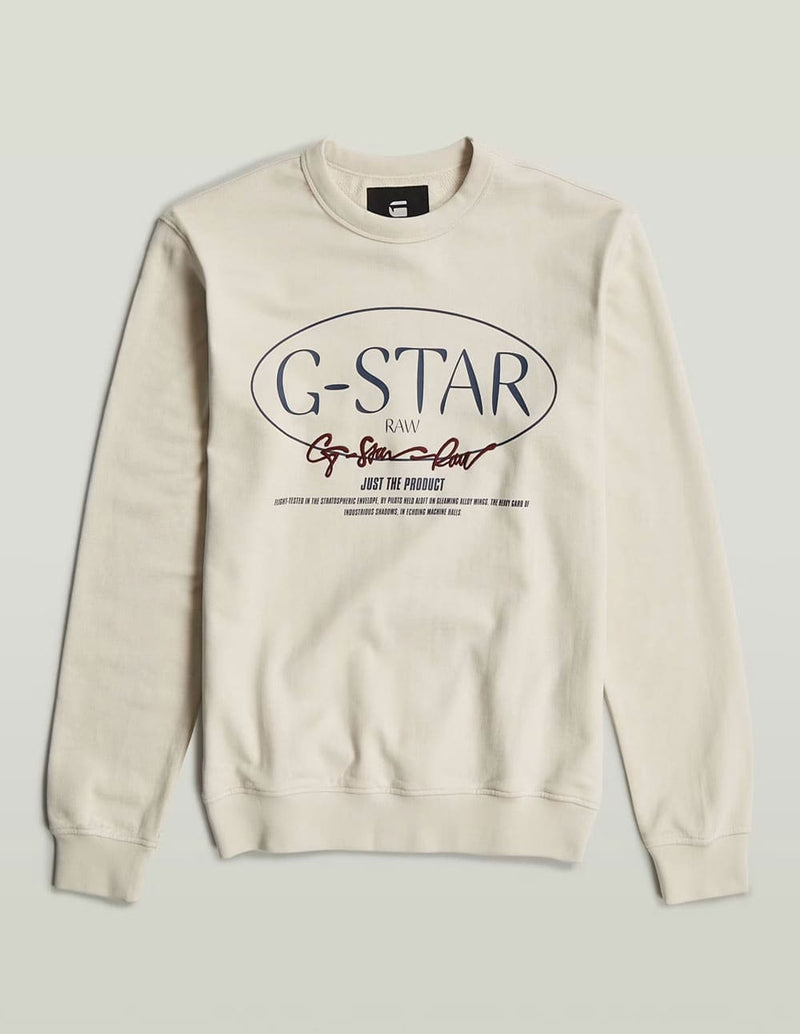 Sudadera G-Star Circle Graphic Beige Hombre