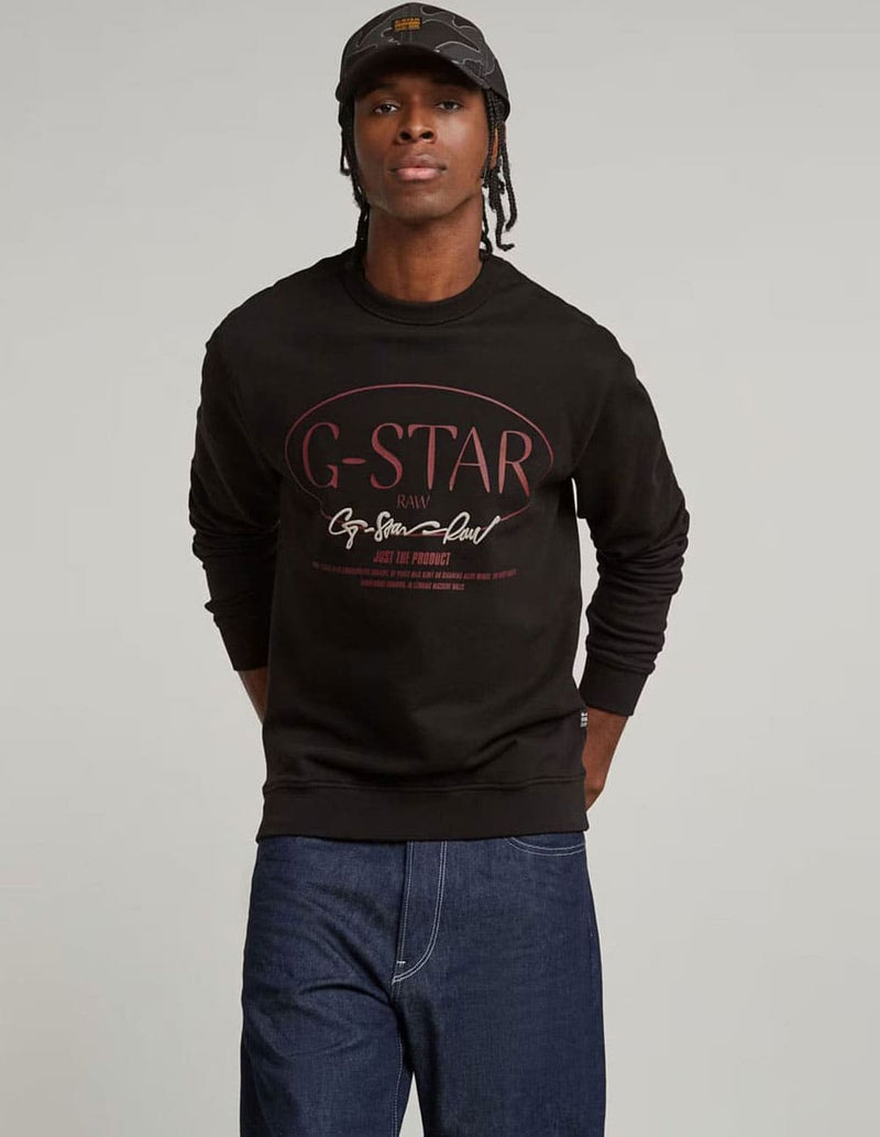 Sudadera G-Star Circle Graphic Negra Hombre