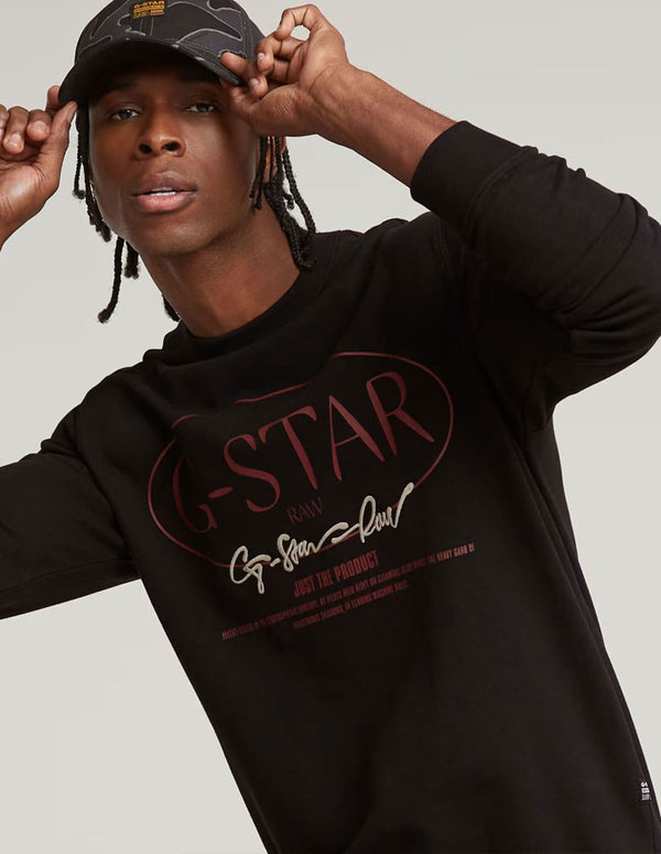 Sudadera G-Star Circle Graphic Negra Hombre