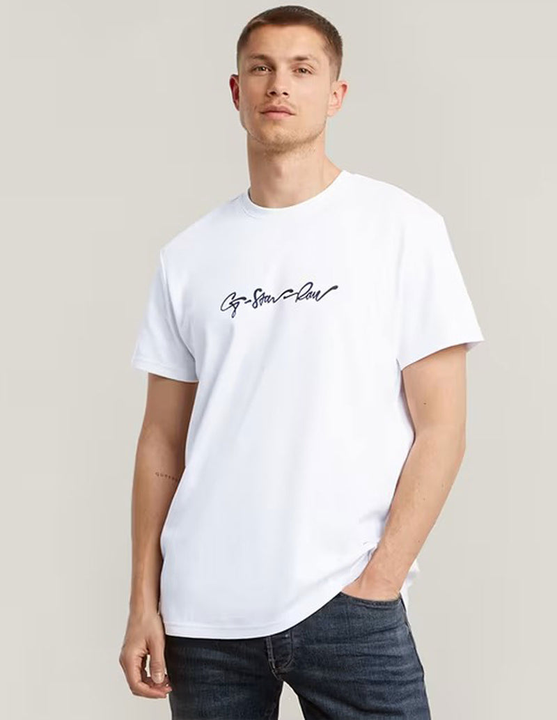 Camiseta G-Star G-Script Blanca Hombre