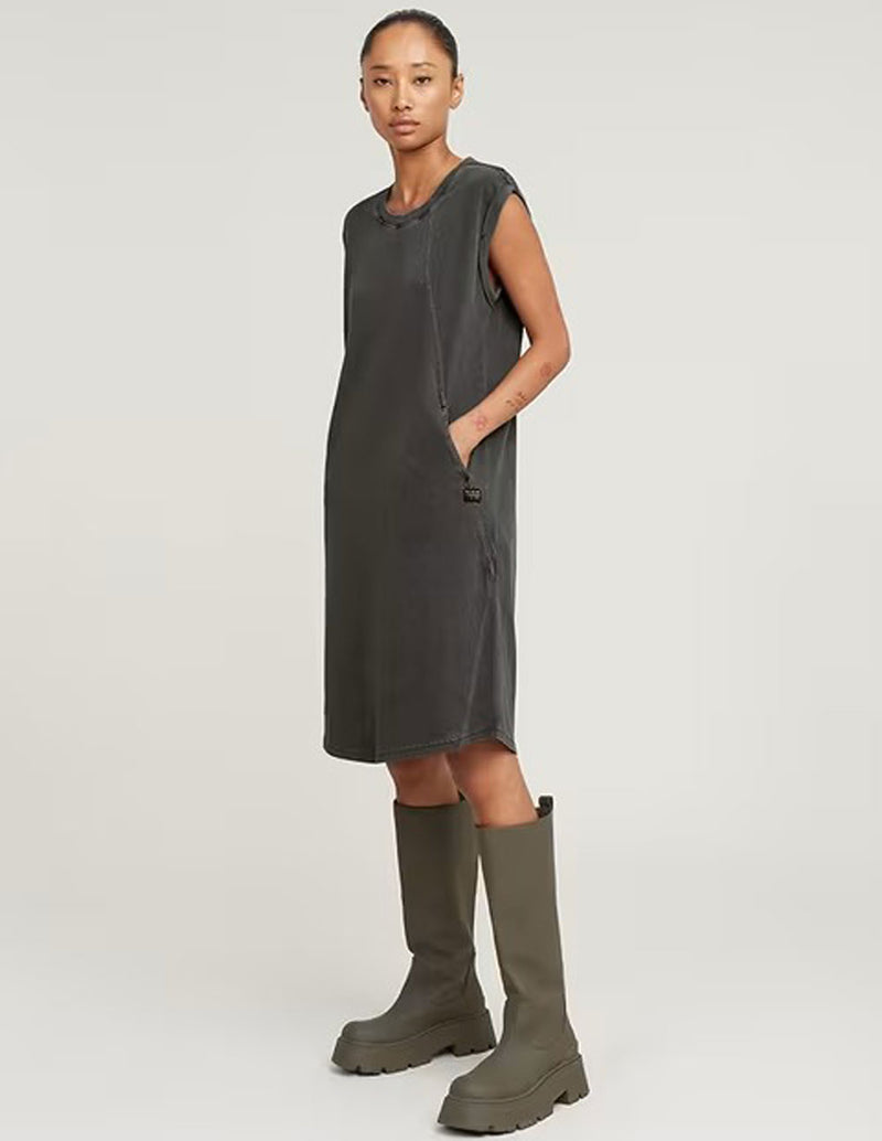 Vestido G-Star Seam Detaill Overdyed Loose Negro Mujer