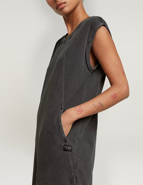 Vestido G-Star Seam Detaill Overdyed Loose Negro Mujer