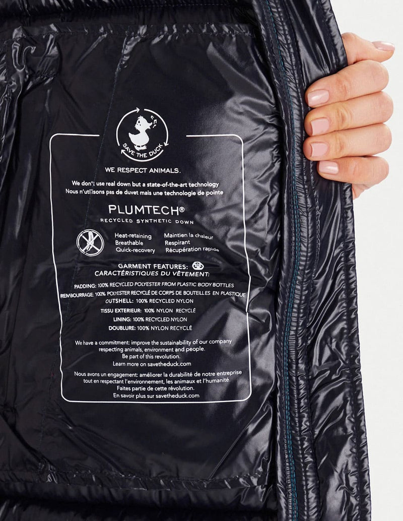 Plumas Largo Save The Duck Isabel Azul Mujer