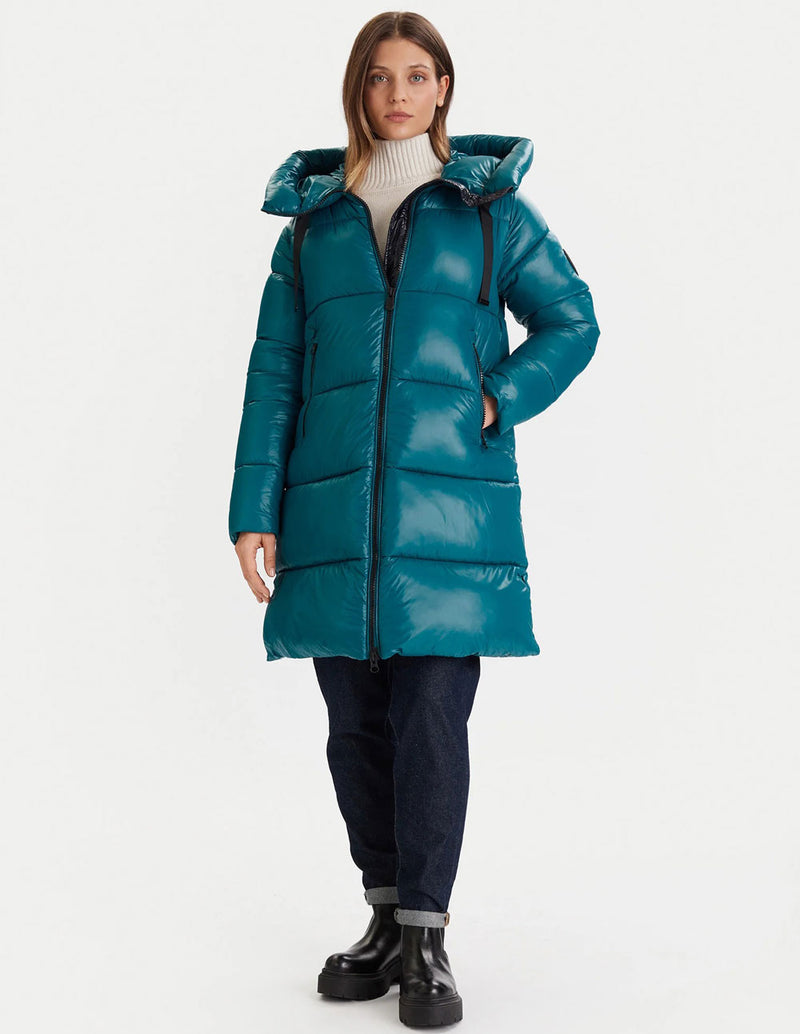 Plumas Largo Save The Duck Isabel Azul Mujer