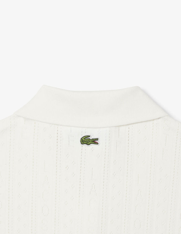 Polo Lacoste de Pointelle L.12.D Blanco Mujer