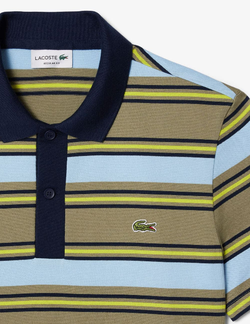 Polo Lacoste de Rayas con Logo Multicolor Hombre