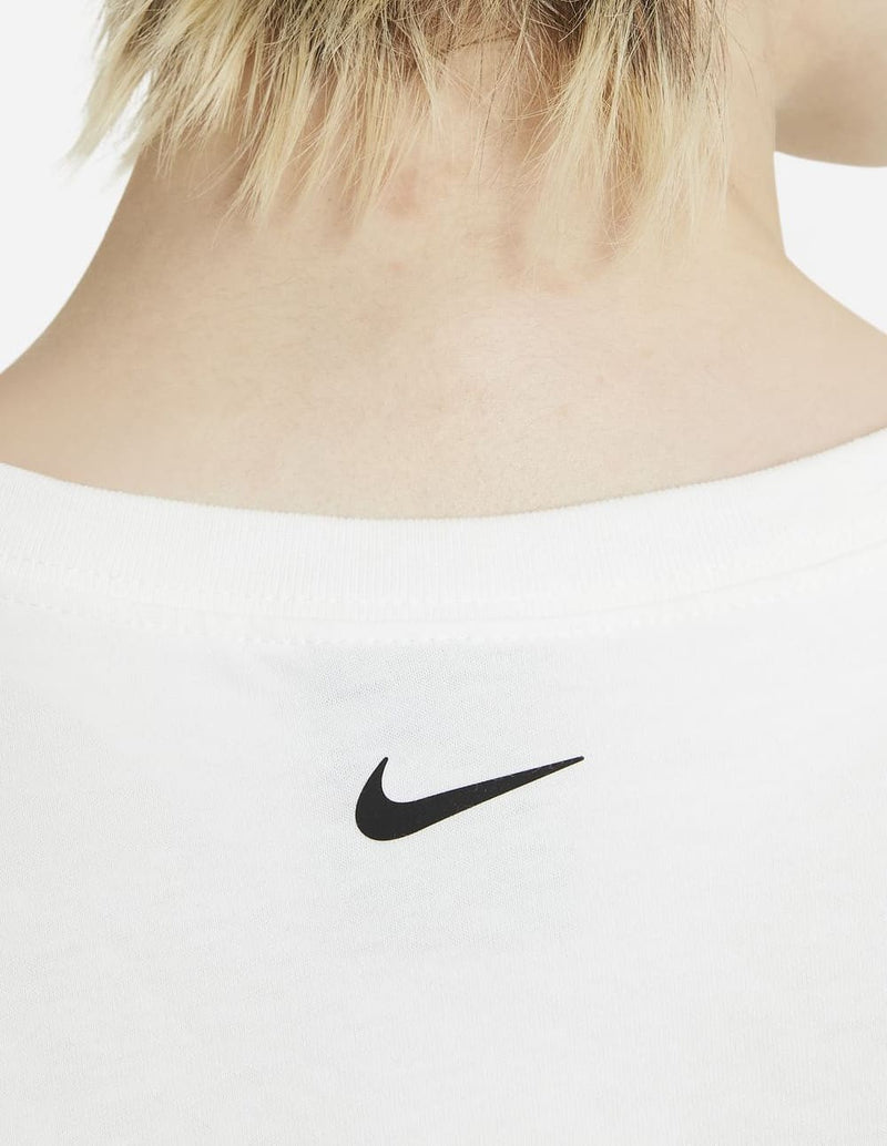 Nike Logo Print White Women's Short T-Shirt