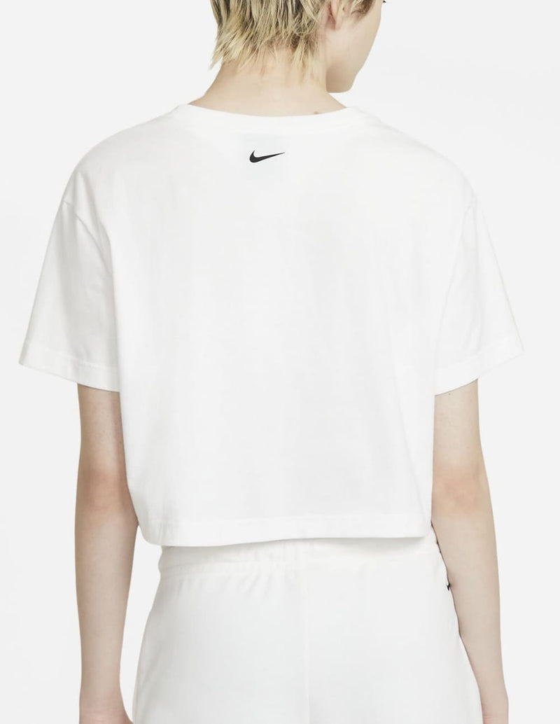 Nike Logo Print White Women's Short T-Shirt