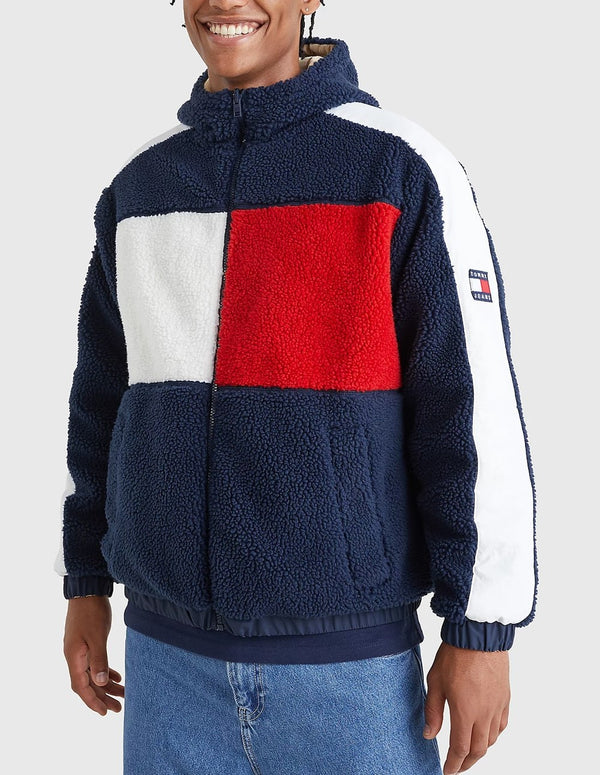 Tommy Jeans Reversible Multicolor Sherpa Jacket for Men