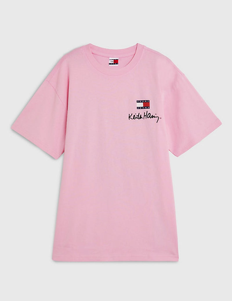 Camiseta Tommy Jeans x Keith Haring Dual Gender Rosa Unisex