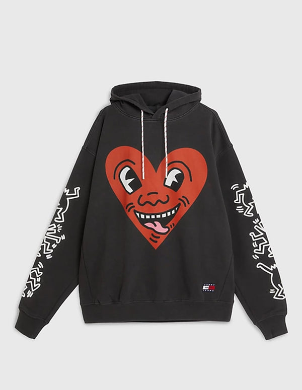 Sudadera con Capucha Tommy Jeans x Keith Haring Dual Gender Negra Unisex