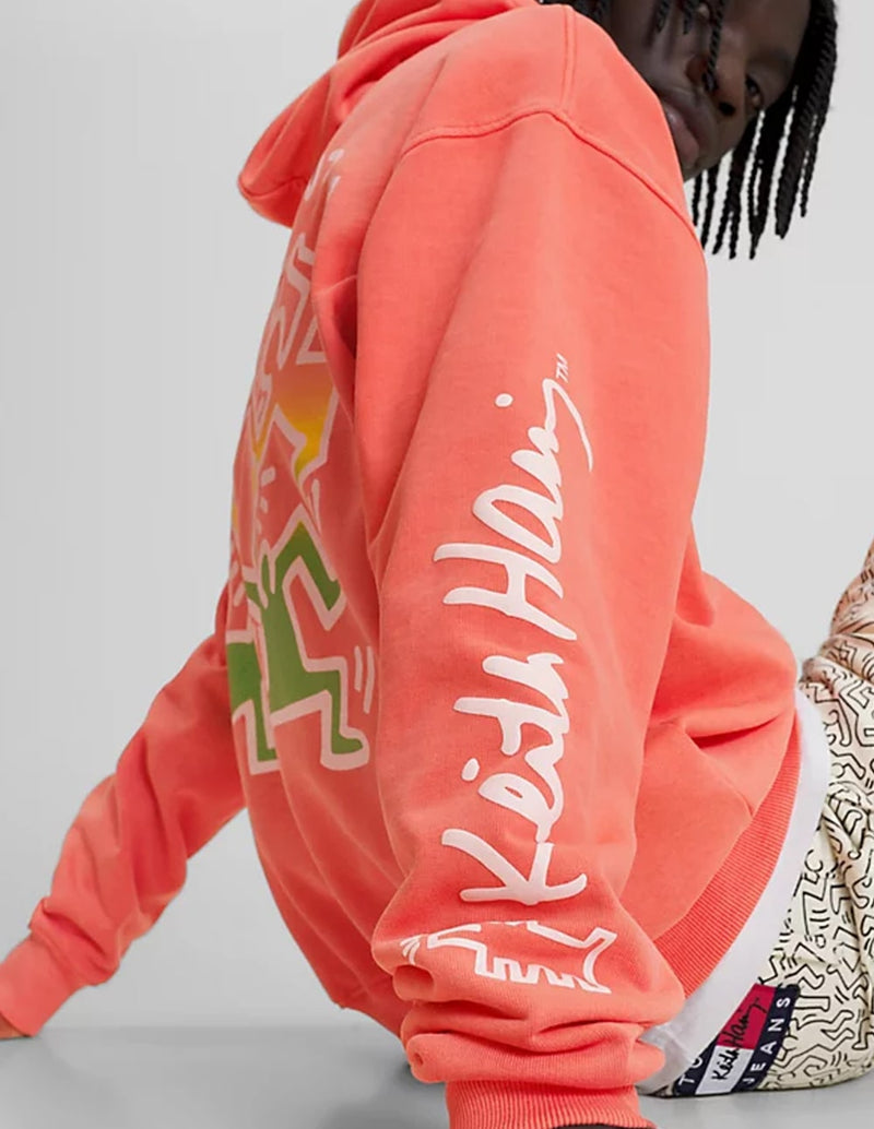 Sudadera con Capucha Tommy Jeans x Keith Haring Dual Gender Naranja Unisex