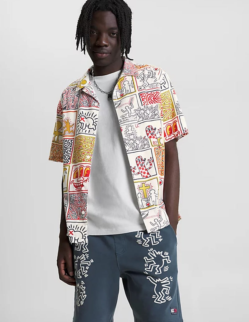 Camisa Tommy Jeans x Keith Haring One Man Show Print Dual Multicolor Unisex