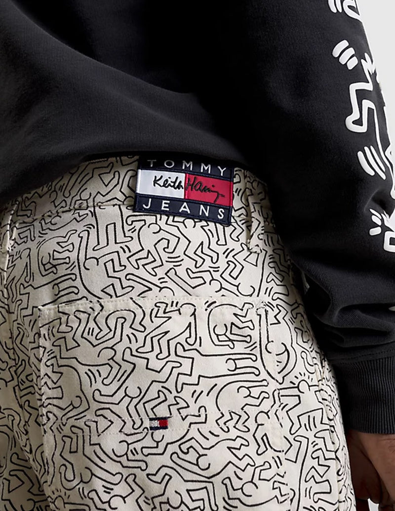 Tommy Jeans x Keith Haring Dancing Man Print Skater Trousers White Men