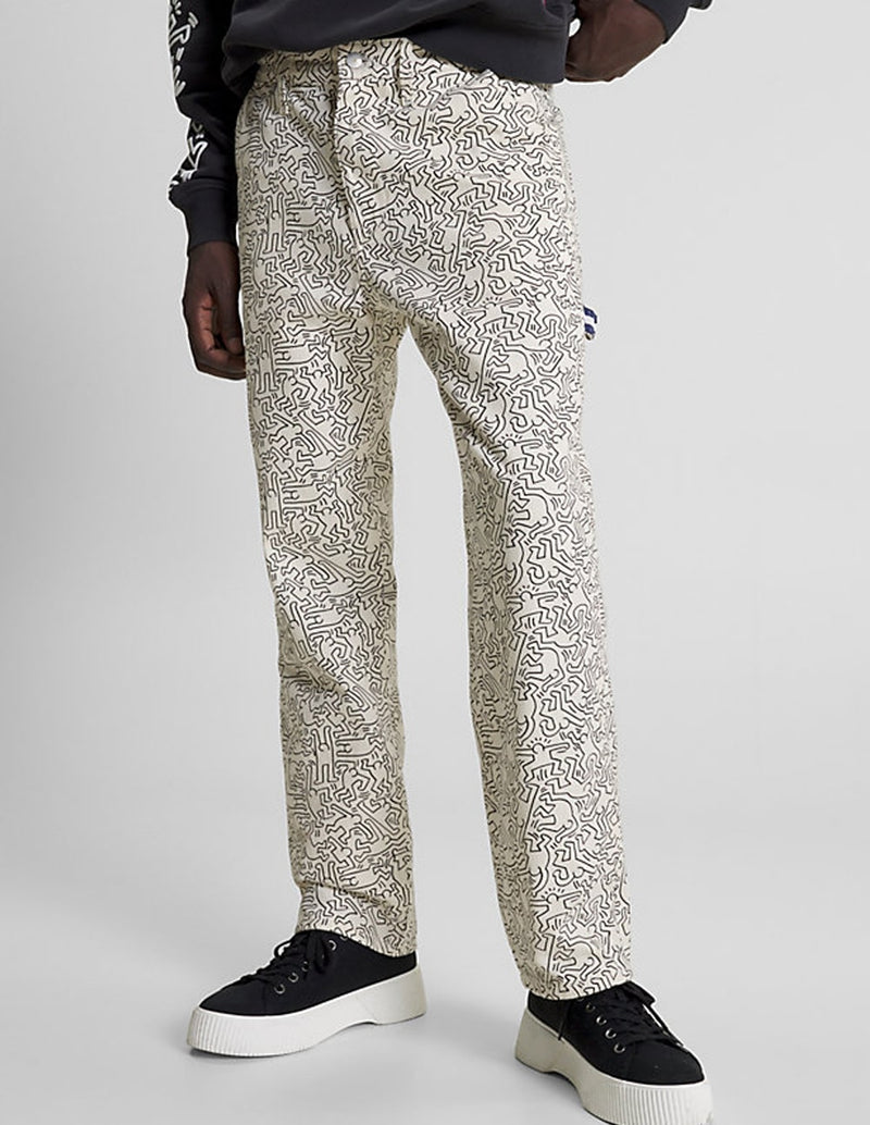 Pantalón Tommy Jeans x Keith Haring Dancing Man Print Skater Blanco Hombre