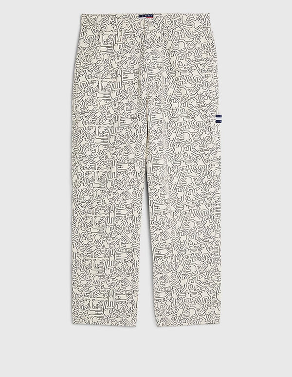 Tommy Jeans x Keith Haring Dancing Man Print Skater Trousers White Men