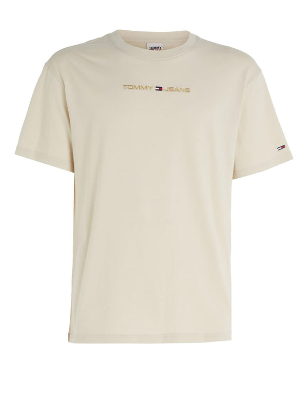 Camiseta Tommy Jeans con Logo Beige Hombre