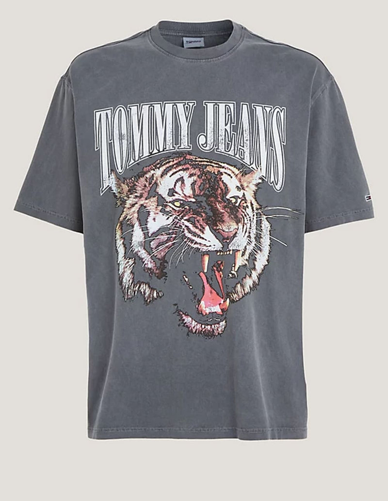 Camiseta Tommy Jeans con Estampado Gris Hombre