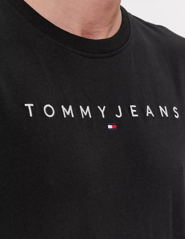 Camiseta Tommy Jeans con Logo Frontal Negra Hombre