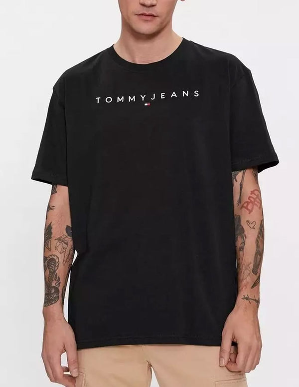 Camiseta Tommy Jeans con Logo Frontal Negra Hombre