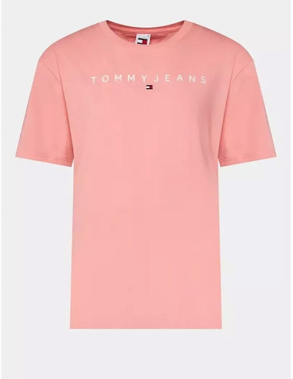 Camiseta Tommy Jeans con Logo Frontal Rosa Hombre