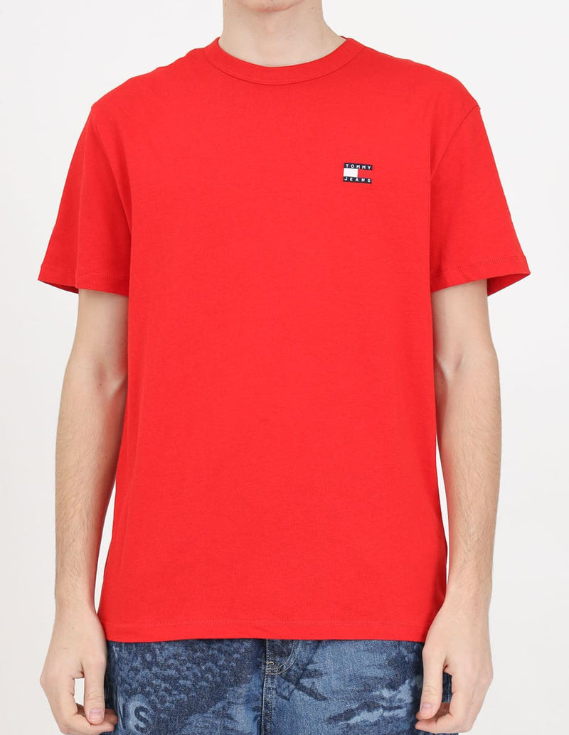 Camiseta Tommy Jeans con Parche Bordado Roja Hombre