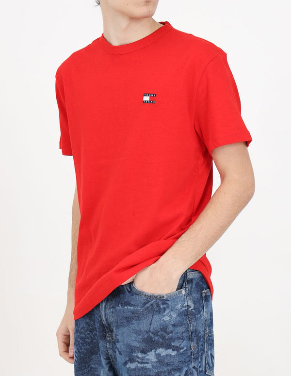 Camiseta Tommy Jeans con Parche Bordado Roja Hombre