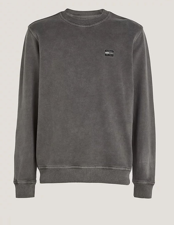 Sudadera Tommy Jeans Essential con Logo Tonal Gris Hombre